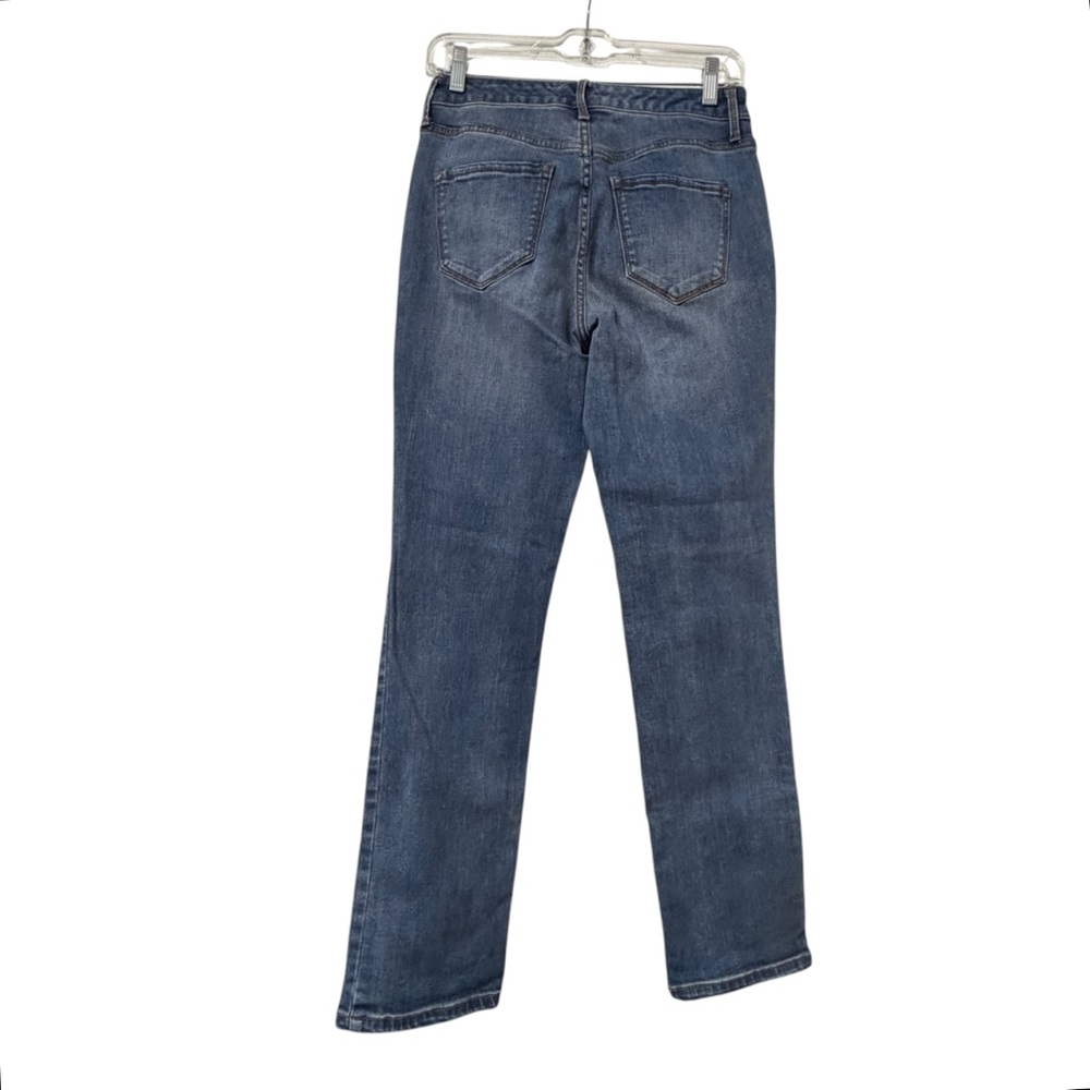 Nine West High-Rise Gramercy Curvy Straight-Leg  Light-Wash Blue Denim Jeans - Picture 5 of 13